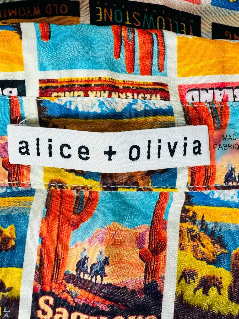 Alice + Olivia Willa Western Postcard Printed Blouse - Picture 10 of 12